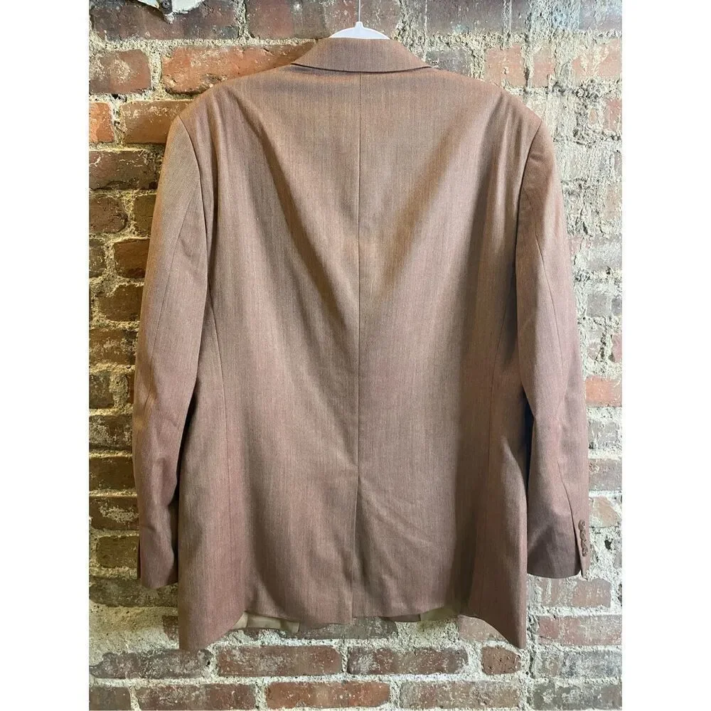 BILL BLASS Essentials Poly/Rayon Sports Coat Suit Jacket Blazer Metallic Brown/B